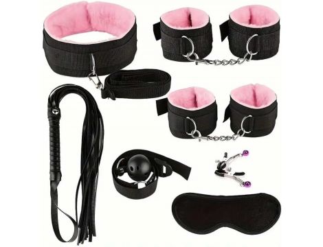 Zestaw kajdanek BDSM Fetish B Series z różowym futerkiem - 3