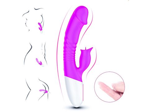 Wibrator-Silicon, Vibrator 7 Function and Heating Mode, Purple - 2