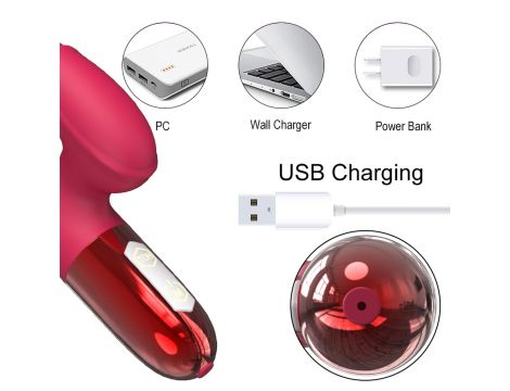 Wibrator-Silicone Vibrator USB, 10 vibration modes, Heating - 8