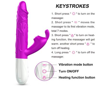 Wibrator-Silicone, Vibrator USB, 7 vibration modes, Heating - 6