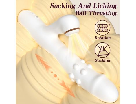 Wibrator silikonowy 3 rotacje 7 lizania B Series Fox 24 cm - 9