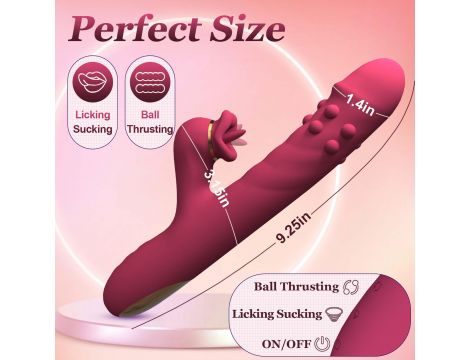 Silicone Vibrator - 7 rotating functions and 7 licking functions - 9