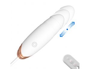 Jajko wibrujące z podgrzewaniem i pchnięciami B Series Fox biały 21 cm USB