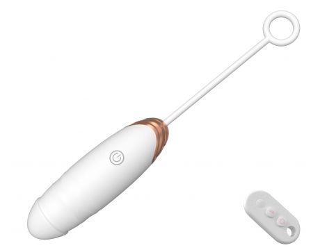 Jajko wibrujące z podgrzewaniem i pchnięciami B Series Fox biały 21 cm USB - 3