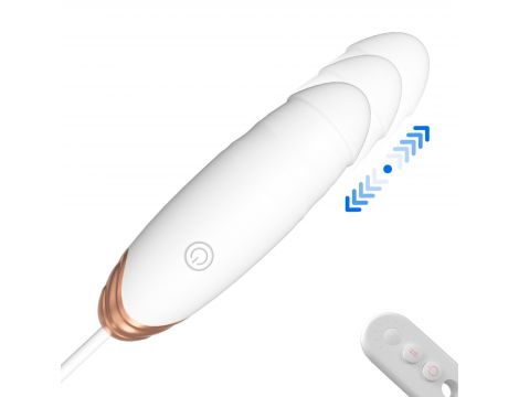 Jajko wibrujące z podgrzewaniem i pchnięciami B Series Fox biały 21 cm USB