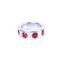 Pierścień-Metal Cock Ring with Red Diamonds Small - 4