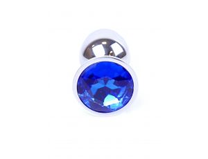 Biżuteria analna stalowa MyLove Toys ciemnieniebieska z diamentem 7 cm
