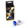 Biżuteria analna stalowa MyLove Toys ciemnieniebieska z diamentem 7 cm - 3
