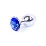 Biżuteria analna stalowa MyLove Toys ciemnieniebieska z diamentem 7 cm - 8