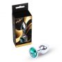 Biżuteria analna srebrna MyLove Toys zielony korek 7 cm - 2