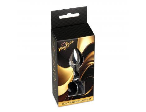Korek analny srebrny MyLove Toys z diamentem 7 cm - 4