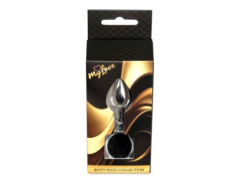 Korek analny srebrny MyLove Toys z diamentem 7 cm - 2