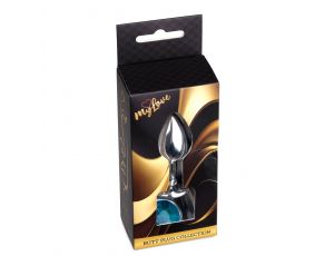 Biżuteria analna srebrna MyLove Toys jasnoniebieska 7 cm