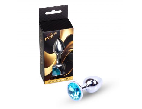 Biżuteria analna srebrna MyLove Toys jasnoniebieska 7 cm - 3