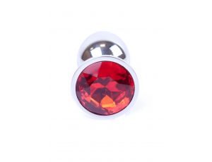 Biżuteria analna srebrna MyLove Toys czerwony diamencik 7 cm