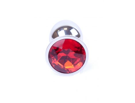 Biżuteria analna srebrna MyLove Toys czerwony diamencik 7 cm