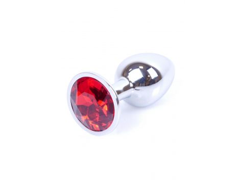 Biżuteria analna srebrna MyLove Toys czerwony diamencik 7 cm - 7