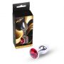 Biżuteria analna srebrna MyLove Toys czerwony diamencik 7 cm - 5
