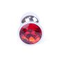 Biżuteria analna srebrna MyLove Toys czerwony diamencik 7 cm - 2