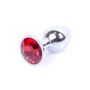 Biżuteria analna srebrna MyLove Toys czerwony diamencik 7 cm - 8