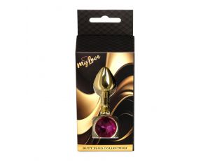 Stalowy korek analny z diamentem MyLove Toys różowy 7 cm