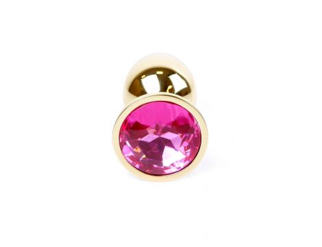 Stalowy korek analny z diamentem MyLove Toys różowy 7 cm - 4