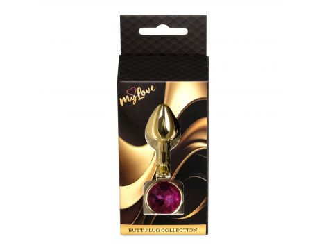 Stalowy korek analny z diamentem MyLove Toys różowy 7 cm
