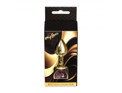Złoty korek analny z diamentem MyLove Toys 7 cm - 4