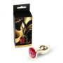Stalowa biżuteria analna MyLove Toys z czerwonym diamentem 7 cm - 2