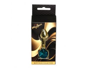 MyLove Toys - Złoty Plug Jewellery - Jasnoniebieski