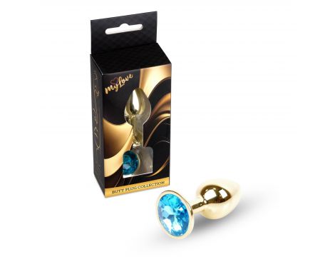 MyLove Toys - Złoty Plug Jewellery - Jasnoniebieski - 2