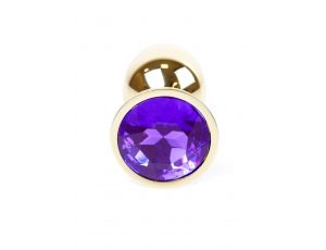 Biżuteria analna ze stali MyLove Toys fioletowa diament 7 cm