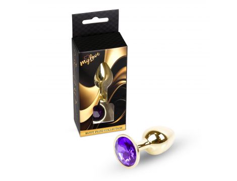 Biżuteria analna ze stali MyLove Toys fioletowa diament 7 cm - 2