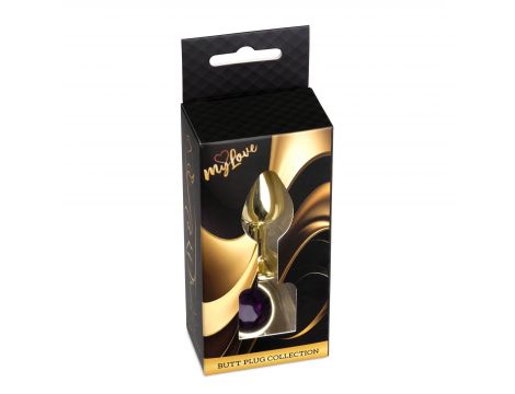 Biżuteria analna ze stali MyLove Toys fioletowa diament 7 cm - 4