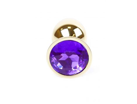 Biżuteria analna ze stali MyLove Toys fioletowa diament 7 cm