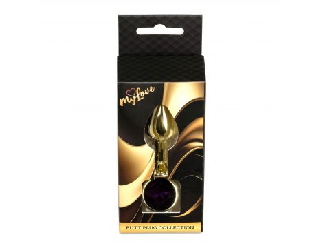 Biżuteria analna ze stali MyLove Toys fioletowa diament 7 cm - 3
