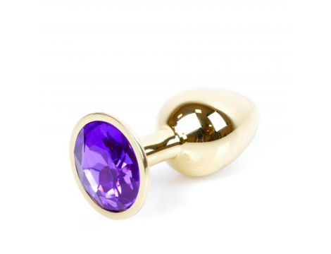 Biżuteria analna ze stali MyLove Toys fioletowa diament 7 cm - 10