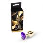 Biżuteria analna ze stali MyLove Toys fioletowa diament 7 cm - 3