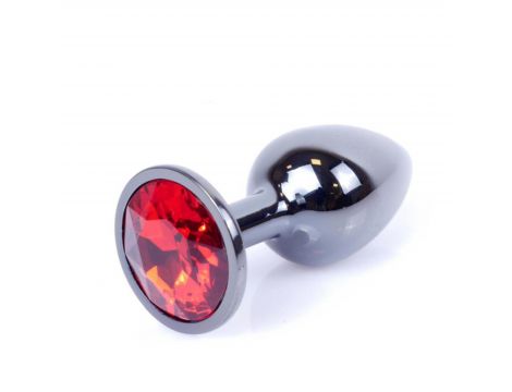 Biżuteria analna stalowa MyLove Toys srebrna czerwona 7 cm - 7