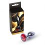 Biżuteria analna stalowa MyLove Toys srebrna czerwona 7 cm - 2