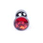 Biżuteria analna stalowa MyLove Toys srebrna czerwona 7 cm - 5