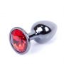 Biżuteria analna stalowa MyLove Toys srebrna czerwona 7 cm - 8