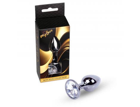 Biżuteria analna srebrna z diamencikiem MyLove Toys 7 cm