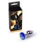 Biżuteria analna stalowa MyLove Toys srebrna niebieska 7 cm - 5
