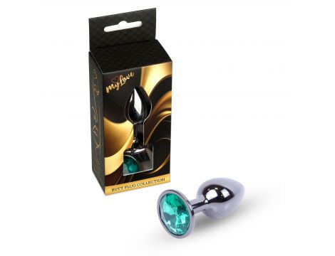 Biżuteria analna MyLove Toys ciemnosrebrna zielona - 3