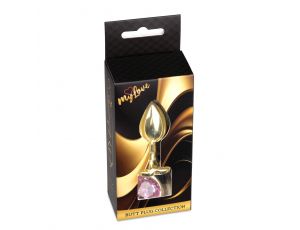 Korek analny złoty serce z diamentem MyLove Toys 7 cm