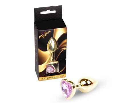 Korek analny złoty serce z diamentem MyLove Toys 7 cm - 3