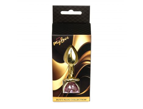 Korek analny złoty serce z diamentem MyLove Toys 7 cm - 4