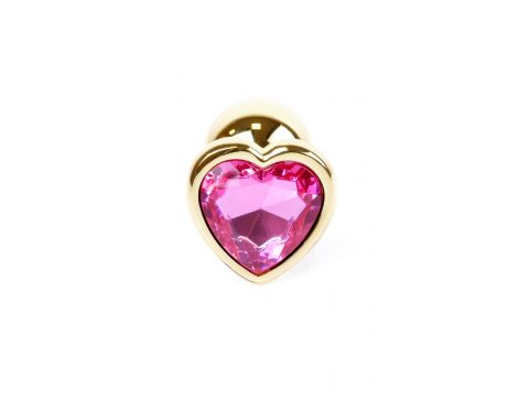 Stalowy korek analny Gold Heart MyLove Toys różowy 7 cm - 4