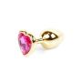Stalowy korek analny Gold Heart MyLove Toys różowy 7 cm - 9